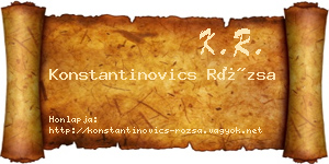 Konstantinovics Rózsa névjegykártya