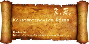 Konstantinovics Rózsa névjegykártya