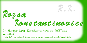 rozsa konstantinovics business card